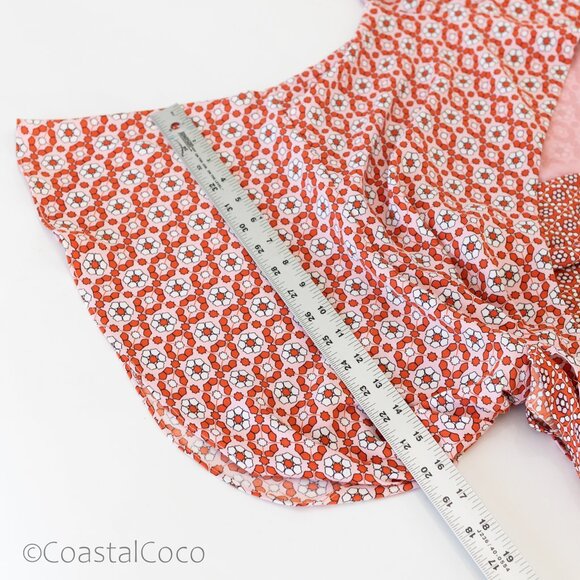 Sachin & Babi Wrap Blouse Top 8 Floral Asymmetric Puff Sleeve Retro Artsy Boho - Picture 12 of 14